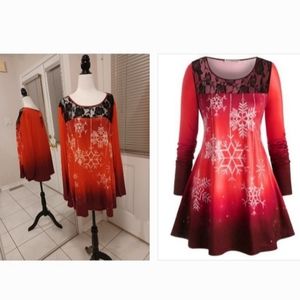 4/$80 New Winter/Christmas Snowflake Long Sleeve Tee - Size 2X (US18)